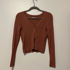 Abercrombie & Fitch Mauve Ribbed Cardigan